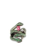 Lynn Ban Garden Of Eden Tsavorite & Rhodium Ring