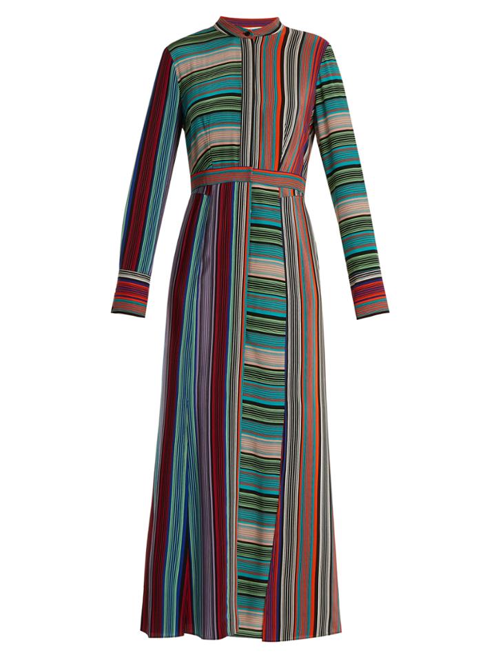 Diane Von Furstenberg Striped Silk Shirtdress