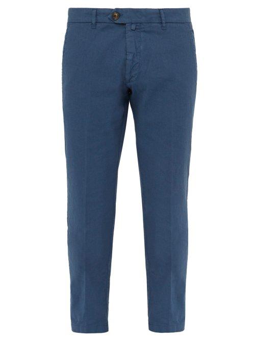 Matchesfashion.com J.w. Brine - James Straight Leg Linen Blend Trousers - Mens - Blue
