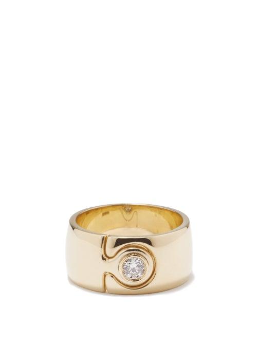 Retrouvai - Puzzle Diamond & 14kt Gold Ring - Womens - Yellow Gold