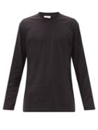 Matchesfashion.com Y-3 - Logo-print Cotton-jersey Long-sleeved T-shirt - Mens - Black