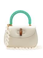 Gucci Crystal-embellished Perspex-handle Leather Bag