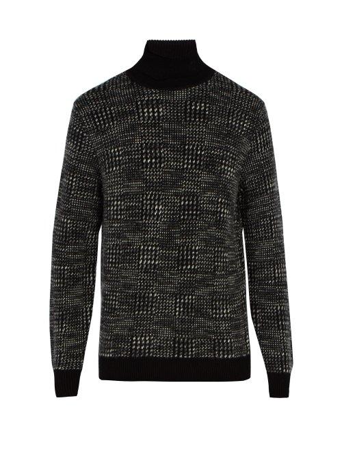 Matchesfashion.com Ermenegildo Zegna - Roll Neck Cashmere Blend Sweater - Mens - Black Multi
