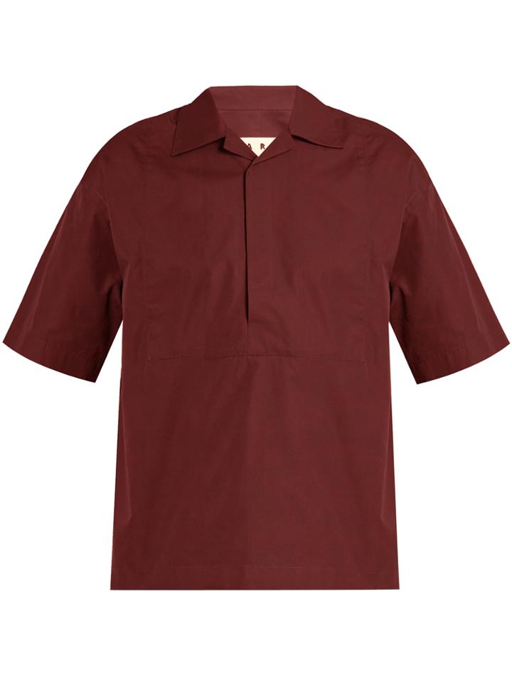 Marni Velcro-fastening Short-sleeved Cotton Shirt