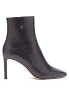 Matchesfashion.com Jimmy Choo - Minori 85 Crocodile Effect Leather Ankle Boots - Womens - Dark Grey