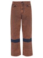 Matchesfashion.com Craig Green - Acid Wash Seersucker Cotton Trousers - Mens - Brown