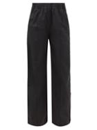 Reebok X Victoria Beckham - Button-side Recycled-nylon Wide-leg Track Pants - Womens - Black