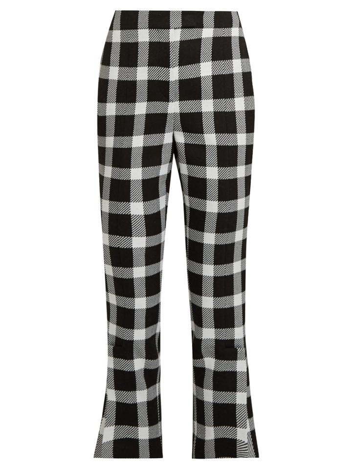 Christopher Kane Checked Wool-blend Cropped Trousers