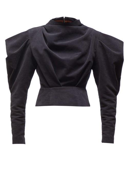 Matchesfashion.com Isabel Marant - Dixon Draped Velvet Top - Womens - Black