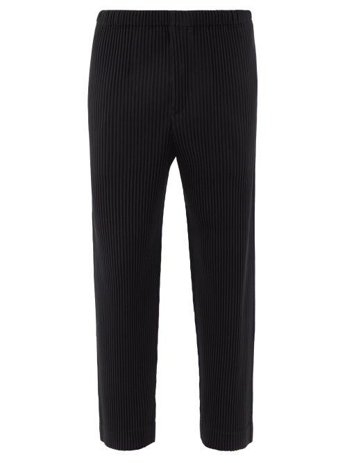 Homme Pliss Issey Miyake - Technical-pleated Relaxed-leg Trousers - Mens - Black
