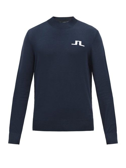 J.lindeberg - Gus Logo-intarsia Sweater - Mens - Navy