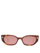 Fendi - Oval Acetate Sunglasses - Womens - Brown