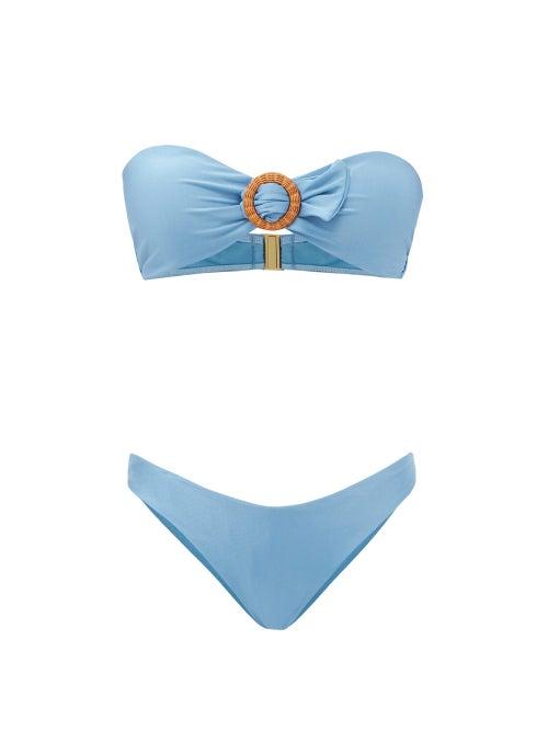 Matchesfashion.com Zimmermann - Riders Bandeau Bikini - Womens - Light Blue