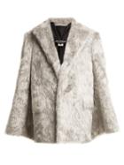 Matchesfashion.com Junya Watanabe - Split Sleeve Faux Fur Coat - Womens - Silver