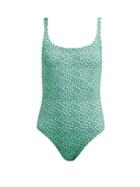 Matchesfashion.com Fisch - Select Linear Print Swimsuit - Womens - Green