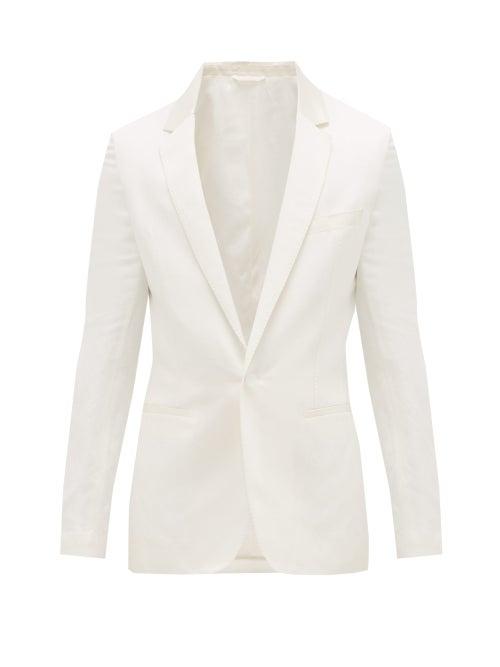 Matchesfashion.com Haider Ackermann - Cummerbund Silk-collar Wool-twill Blazer - Mens - Ivory