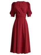 Matchesfashion.com Proenza Schouler - Ruffled Crepe Wrap Dress - Womens - Burgundy