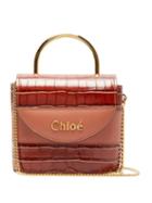 Matchesfashion.com Chlo - Aby Lock Crocodile Effect Leather Cross Body Bag - Womens - Brown