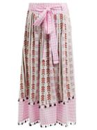 Matchesfashion.com Dodo Bar Or - Antonella Embroidered Cotton Skirt - Womens - Pink Multi