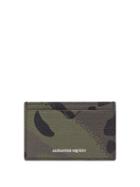 Matchesfashion.com Alexander Mcqueen - Camouflage Print Leather Cardholder - Mens - Khaki