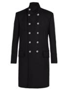 Matchesfashion.com Balmain - Long Wool And Cashmere Blend Coat - Mens - Black