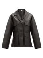 Matchesfashion.com Totme - Avignon Patch-pocket Leather Jacket - Womens - Black