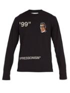 Matchesfashion.com Off-white - Printed Long Sleeved Cotton T Shirt - Mens - Black