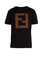 Matchesfashion.com Fendi - Padded Logo Cotton T Shirt - Mens - Black