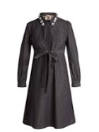 No. 21 Crystal-embellished Cotton-chambray Shirtdress