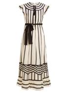 Matchesfashion.com Redvalentino - Contrast Trimmed Point D'esprit Dress - Womens - Ivory Multi