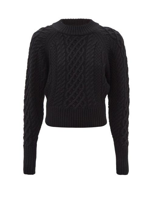Emilia Wickstead - Emory Cable-knit Wool Sweater - Womens - Black