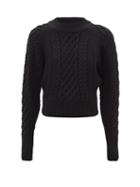 Emilia Wickstead - Emory Cable-knit Wool Sweater - Womens - Black