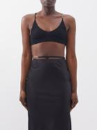 Jacquemus - Bandeau Ribbed-knit Bralette - Womens - Black