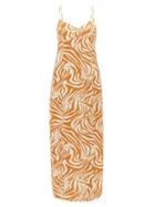 Haight - Beca Zebra-print Poplin Slip Dress - Womens - Brown White