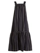 Lee Mathews Stevie Striped-cotton Apron Dress