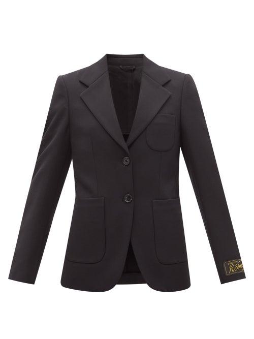 Raf Simons - Logo-patch Tailored Twill Blazer - Womens - Black