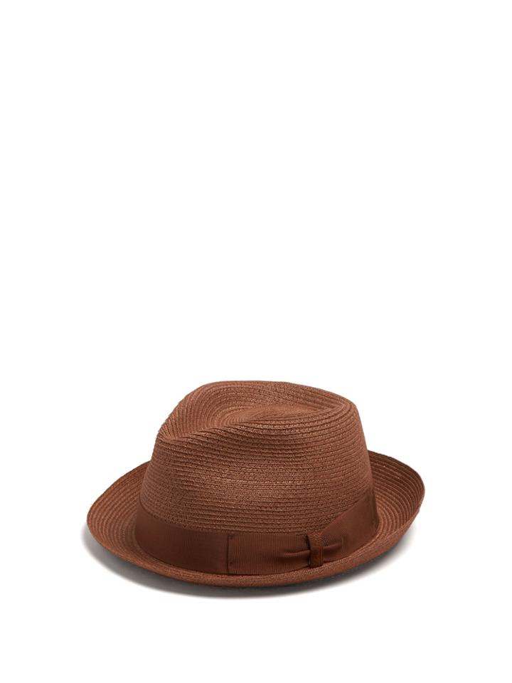 Borsalino Panama Ribbon-embellished Hat