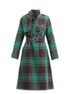 Matchesfashion.com Charles Jeffrey Loverboy - Asymmetric-pocket Tartan Cotton Trench Coat - Womens - Green Print