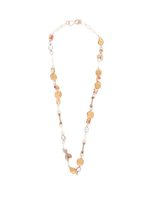 Matchesfashion.com Sonia Boyajian - Viera Ceramic Bead And Crystal Necklace - Womens - Gold