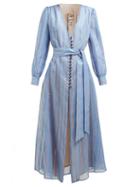 Matchesfashion.com Blaz Milano - Medusa Striped Cotton Blend Gauze Dress - Womens - Blue Stripe