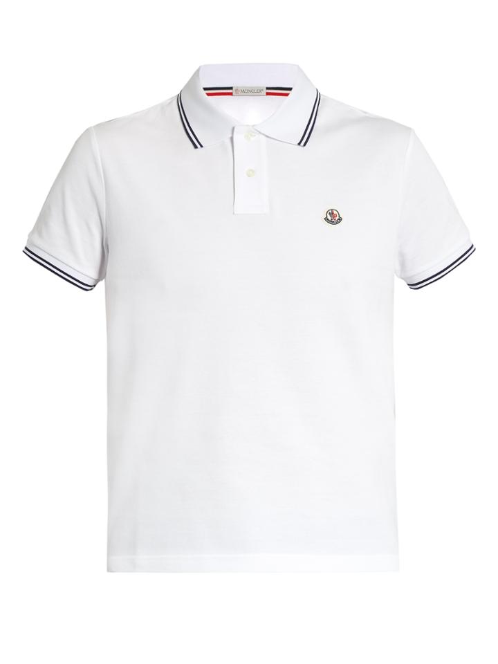 Moncler Short-sleeved Cotton-piqu Polo-shirt
