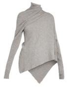 Marques'almeida High-neck Draped Ribbed-knit Wool Sweater