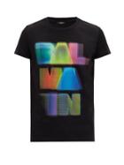 Matchesfashion.com Balmain - Logo-print Cotton T-shirt - Mens - Black