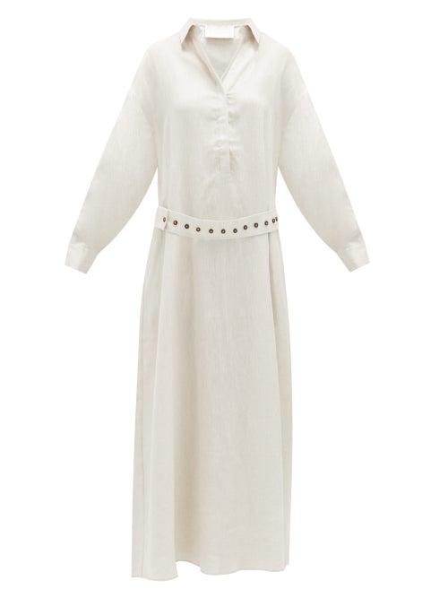 Matchesfashion.com Asceno - Porto Linen Maxi Dress - Womens - Ivory