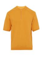 Matchesfashion.com Jacquemus - Half Zip Knitted Cotton Polo Shirt - Mens - Orange