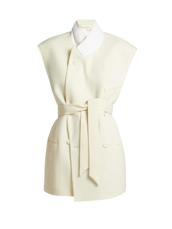 Raey Raw-edge Sleeveless Wool-twill Jacket