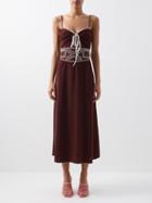 Johanna Ortiz - Twisted By The Wind Terry Midi Dress - Womens - Wine
