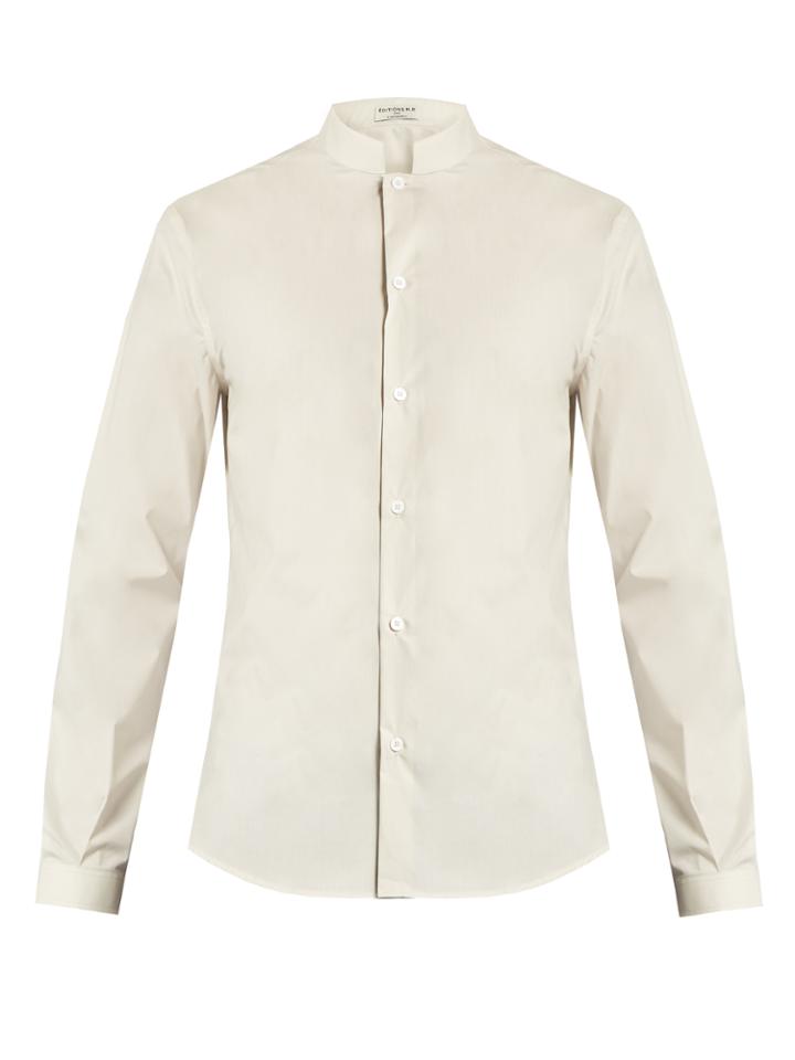 Éditions M.r Officer-collar Cotton-poplin Shirt