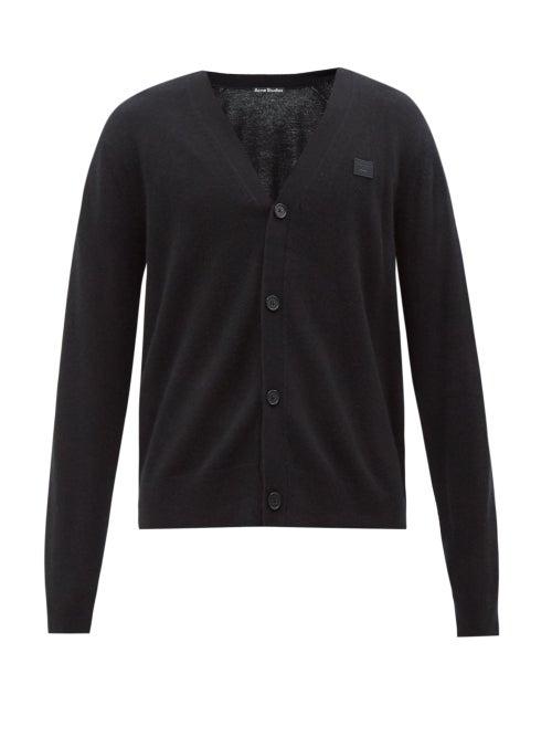 Acne Studios - Face-patch Wool Cardigan - Mens - Black