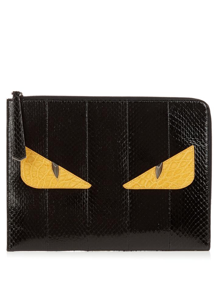 Fendi Bag Bugs Snakeskin And Crocodile Pouch